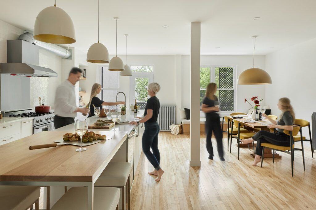 rénovation cuisine ilot pour reception montreal