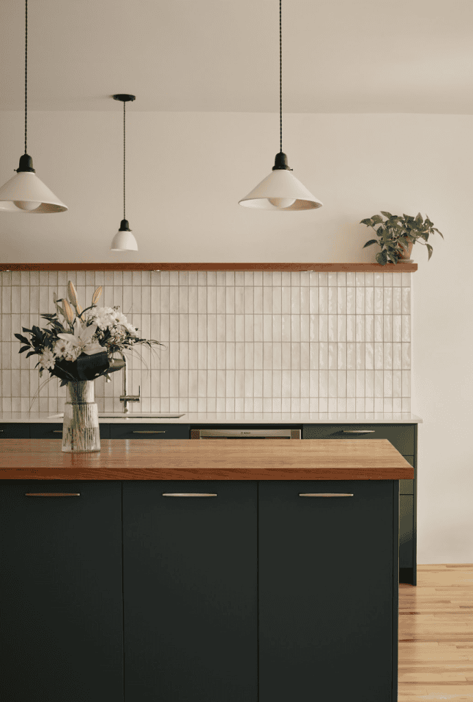 cuisine vert foret ilot bois
