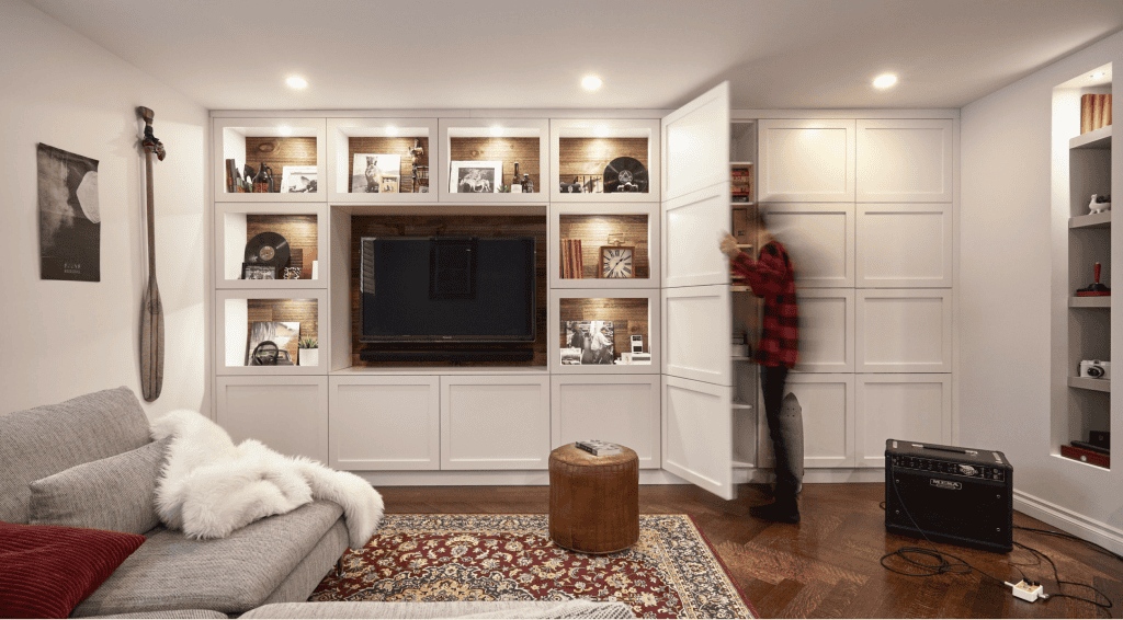 ebenisterie sur mesure, renovation de sous-sol