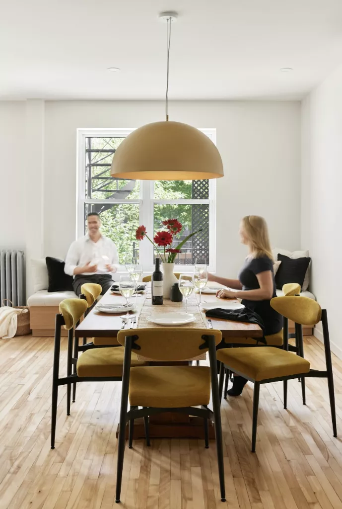Salle a manger ouverte, transformation en maison unifamiliale