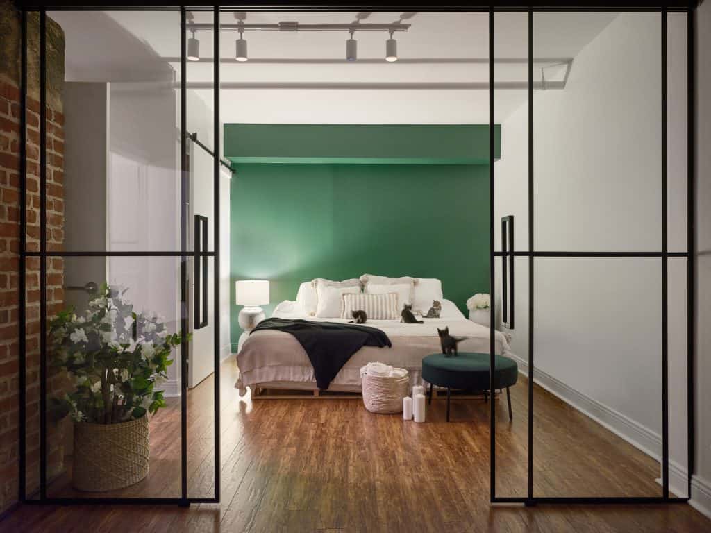 Renovation chambre porte vitree chatons